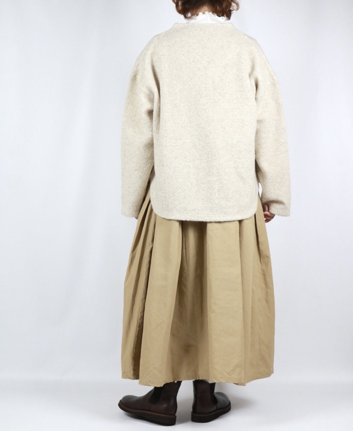 画像7: nachukara シープボアソフトVネックカーディガン　3色 (7)