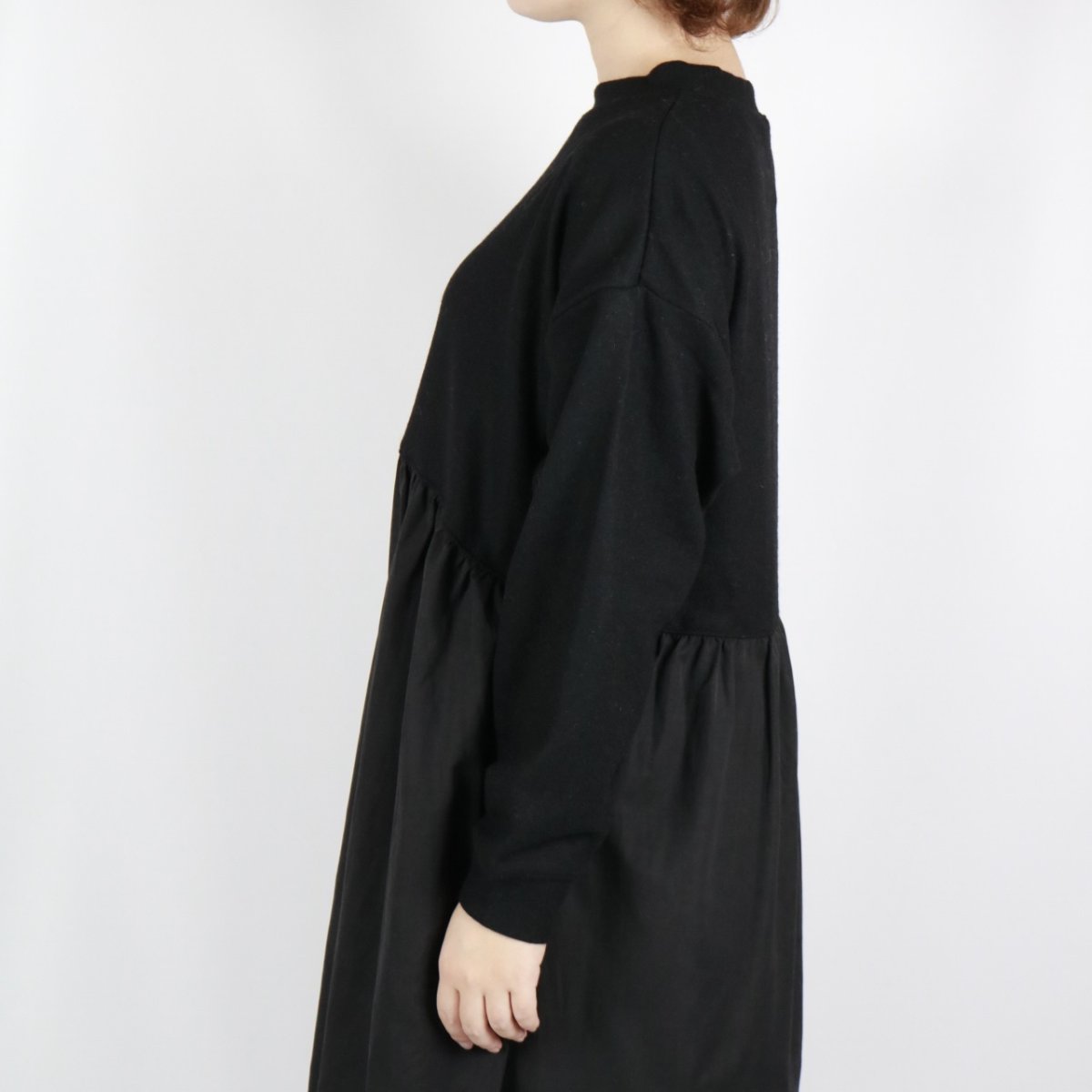 画像19: nachukara 　ウール混ニットコンビギャザーワンピース　2色 (19)