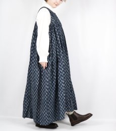 画像26: maison de soil  80s COTTON VOILE FLOWER BLOCK PRINT RAJASTHAN TUCK GATHERED NO/SL QUILTING DRESS 2色 2サイズ (26)