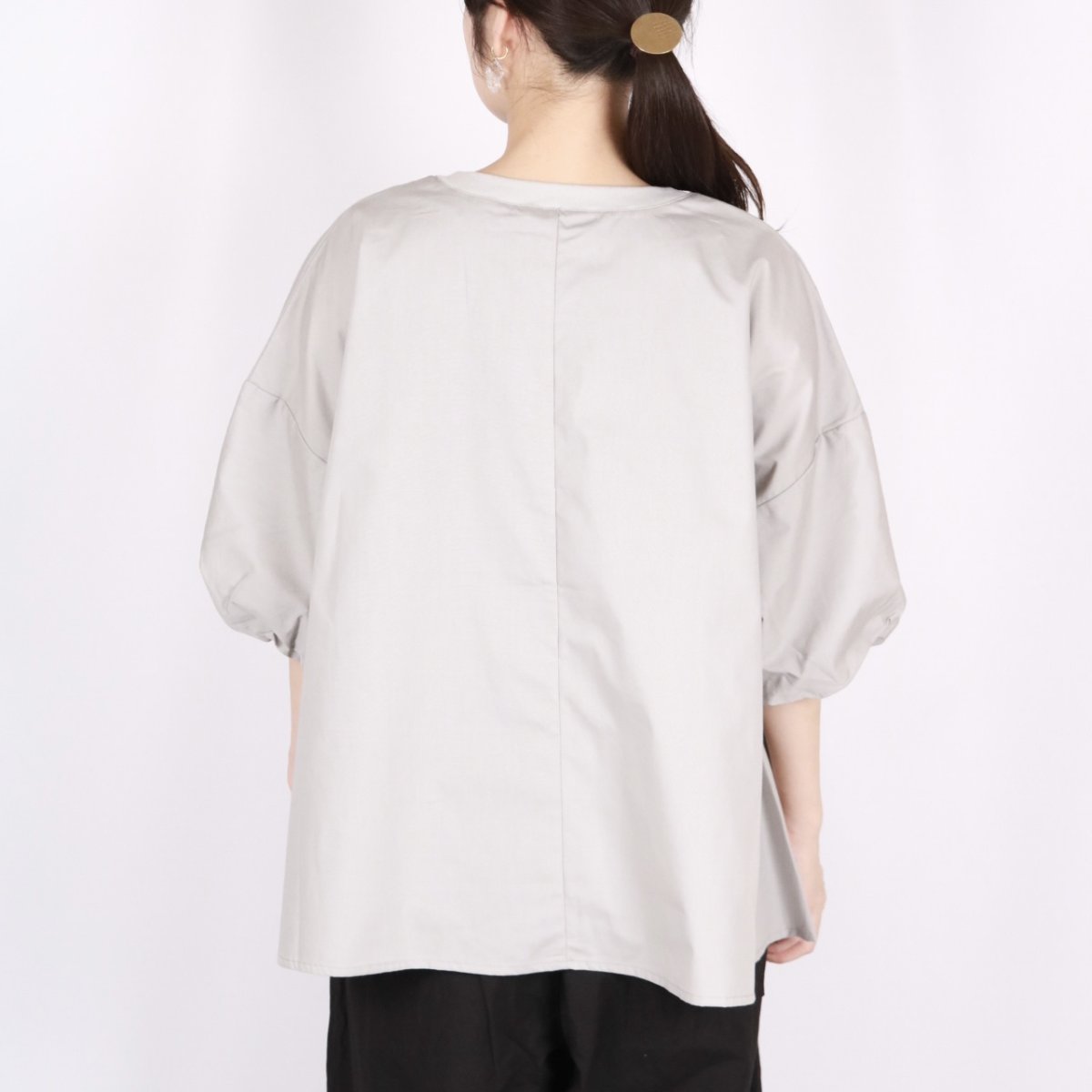 画像4:  NARU エッセンシャルブロード バルーンスリーブシャツ　3色 (4)