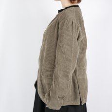 画像16: Vas-y Lentement　WIDE&NARROW WALE CORDUROY(OVERDYE) 60'S ORGANIC CAMBRIC SIDE VENTS NO COLLAR JACKET 2色 (16)