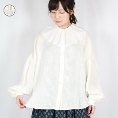 画像1: MAGALI 　ストライプリネン・アンティークカラー・ブラウス　2色 (1)