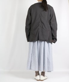 画像12: Vas-y Lentement　SEERSUCKER PLAIN OVERDYE SIDE VENTS NO COLLAR JACKET　2色 (12)