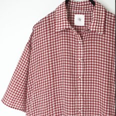 画像15: maison de soil HANDWOVEN COTTON/SILK GINGHAM CHECK REGULAR COLLAR DRESS WITH RAJASTHAN TUCK GATHERER 2色 (15)