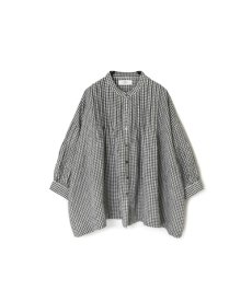 画像12: SOIL  60s LINEN CHECK BANDED COLLAR 3/4SL PINTUCK SHIRT (12)
