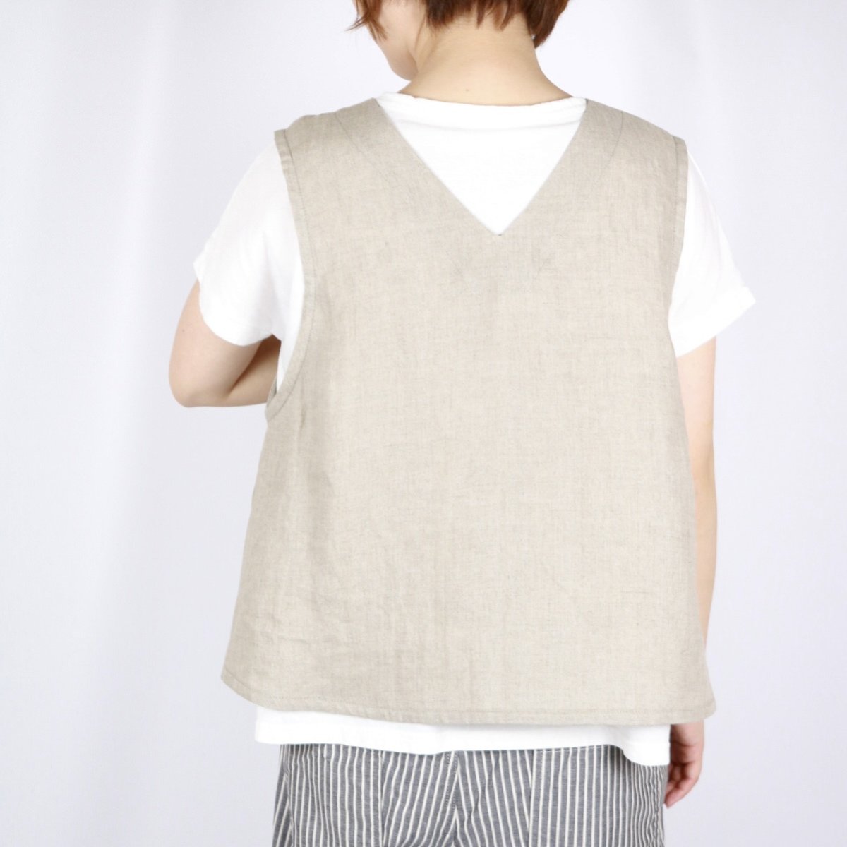 画像12: Vent d'ouest 60Sフレンチリネンキャンバスワッシャー2WAYベスト 3色 (12)