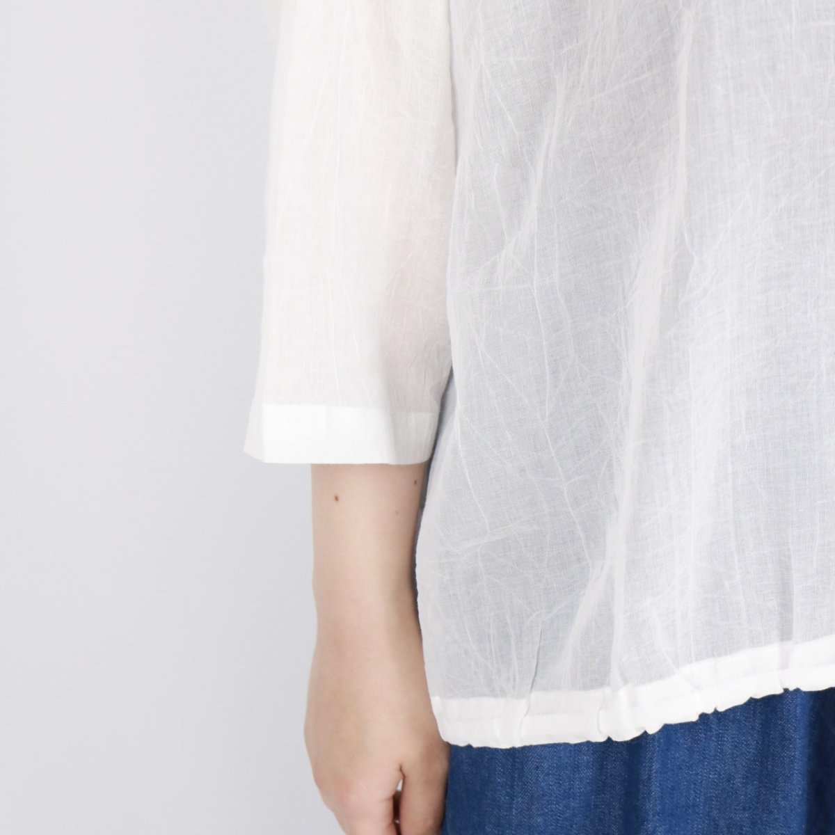 画像21: nachukara ワッシャーボイル裾ゴムシャツ 3色 (21)