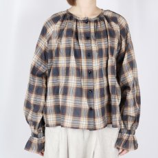 画像4: 【6月17日12:00までの期間限定販売】Nina Niina　check puff blouse　2色  (4)
