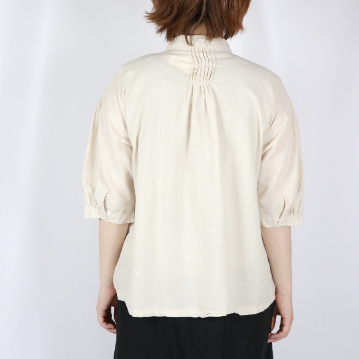 画像5: 20%OFF SALE!  tukuroi 製品染め 綿麻平織 6分袖シャツ 3色 (5)