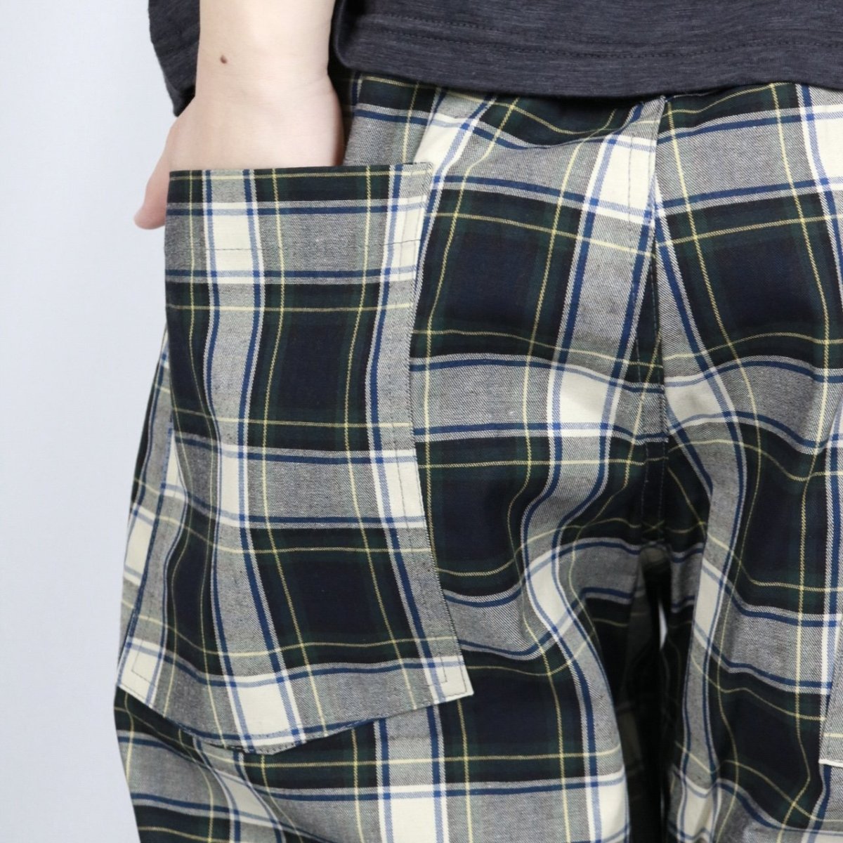 画像15: NARU 高密度ギャバチェックノッポパンツ　2色 (15)