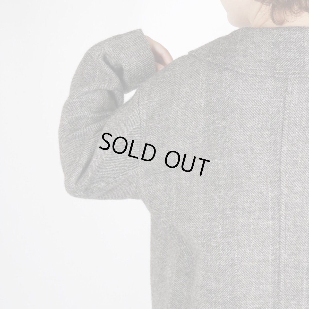 画像11: MAGALI シェットランドウールリネン・フラットカラージャケット／グレイ (11)