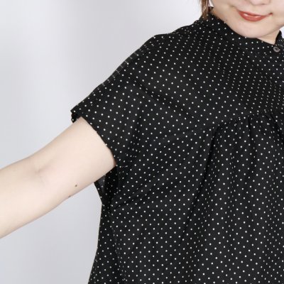 画像2: DIARIES   DOT GATHER BLOUSE  2色