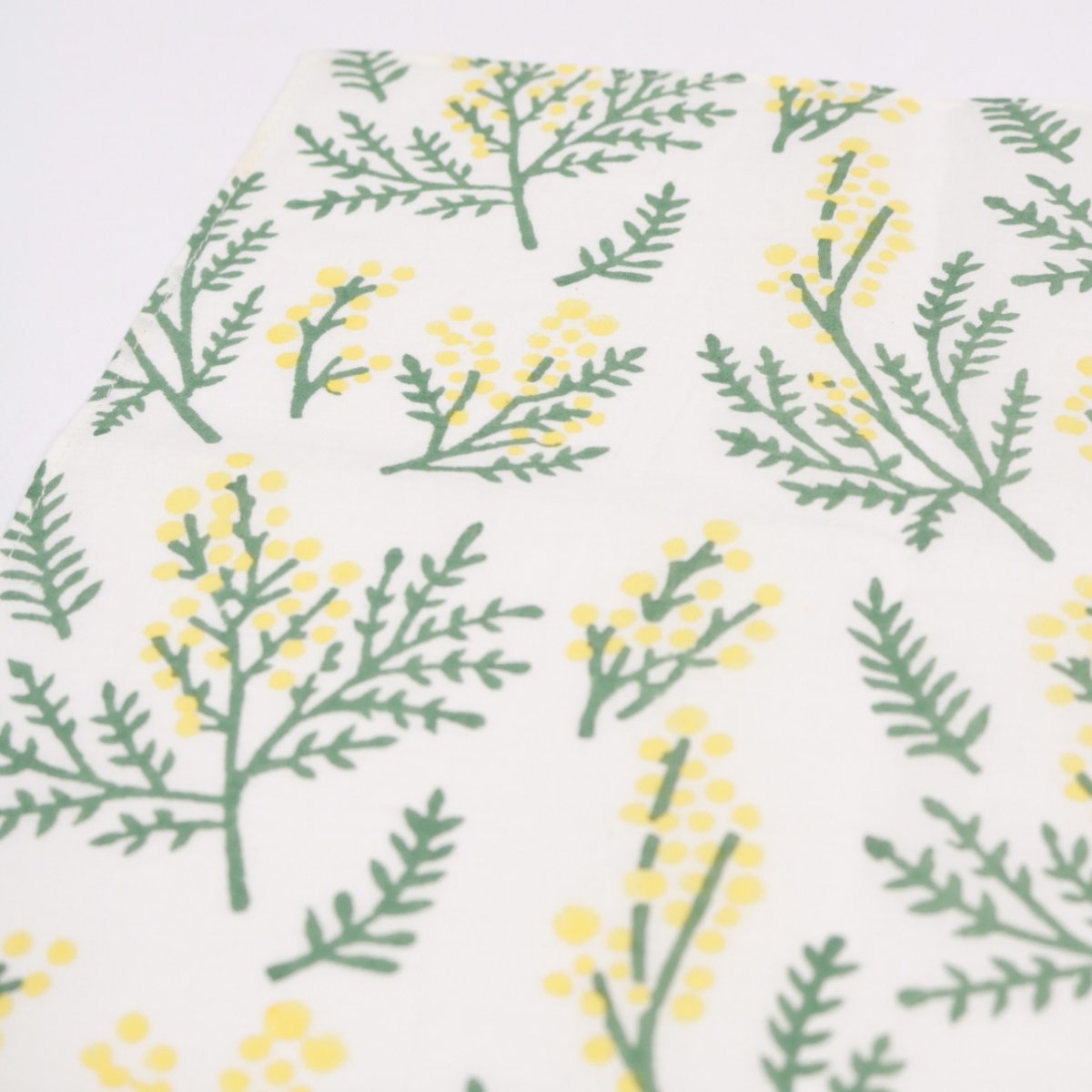 画像3: shesay  ミモザハンドブロックプリントのハンカチ　2色 (3)