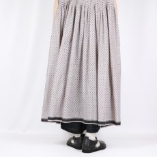 画像21: maison de soil  80s VOILE TRIANGLE BLOCK PRINT BANDED COLLAR FRENCH/SL DRESS WITH PINTUCK 2色2サイズ (21)