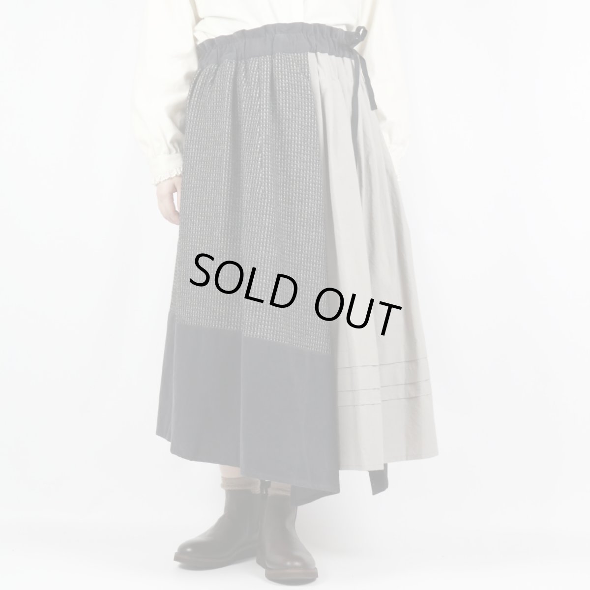 画像10: MAGALI ピンドットツイード・ヴィンテージ・スカート　グレー (10)