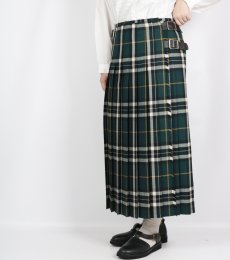 画像36:  O'NEIL OF DUBLIN WORSTED WOOL LOW WAIST PLEATS WRAP SKIRT LENGTH 80cm (WITH PIN) 4色 (36)