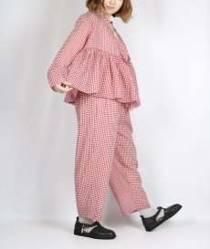 画像15: maison de soil  HANDWOVEN COTTON/SILK GINGHAM CHECK 2TUCK TAPERED EASY PANTS 2色　２サイズ (15)