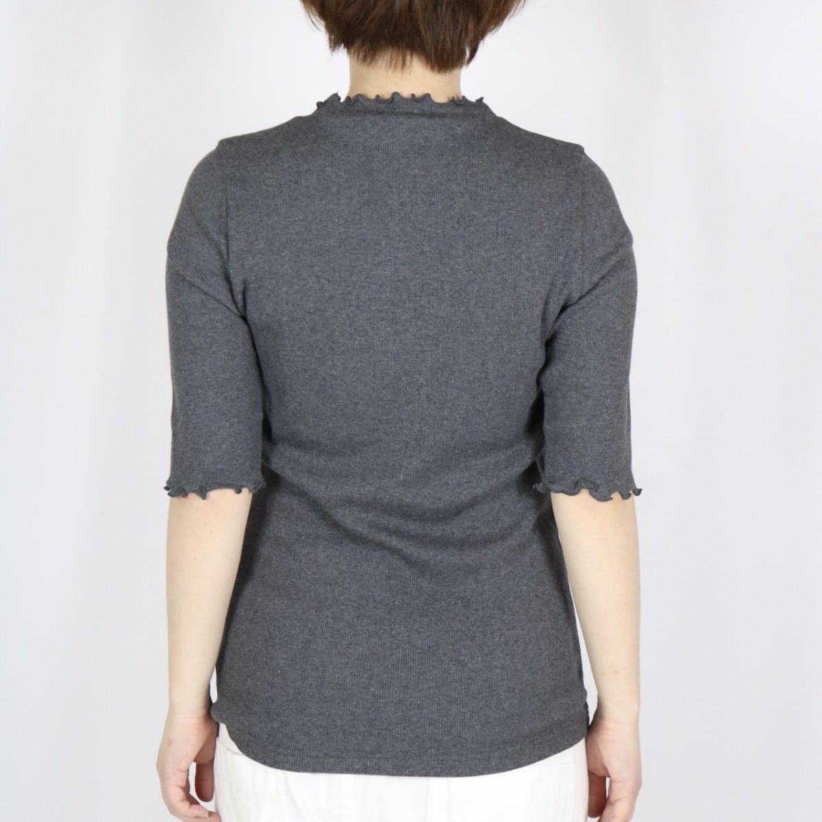 画像4: LUEUF テレコ５分丈プルオーバー 2色 (4)