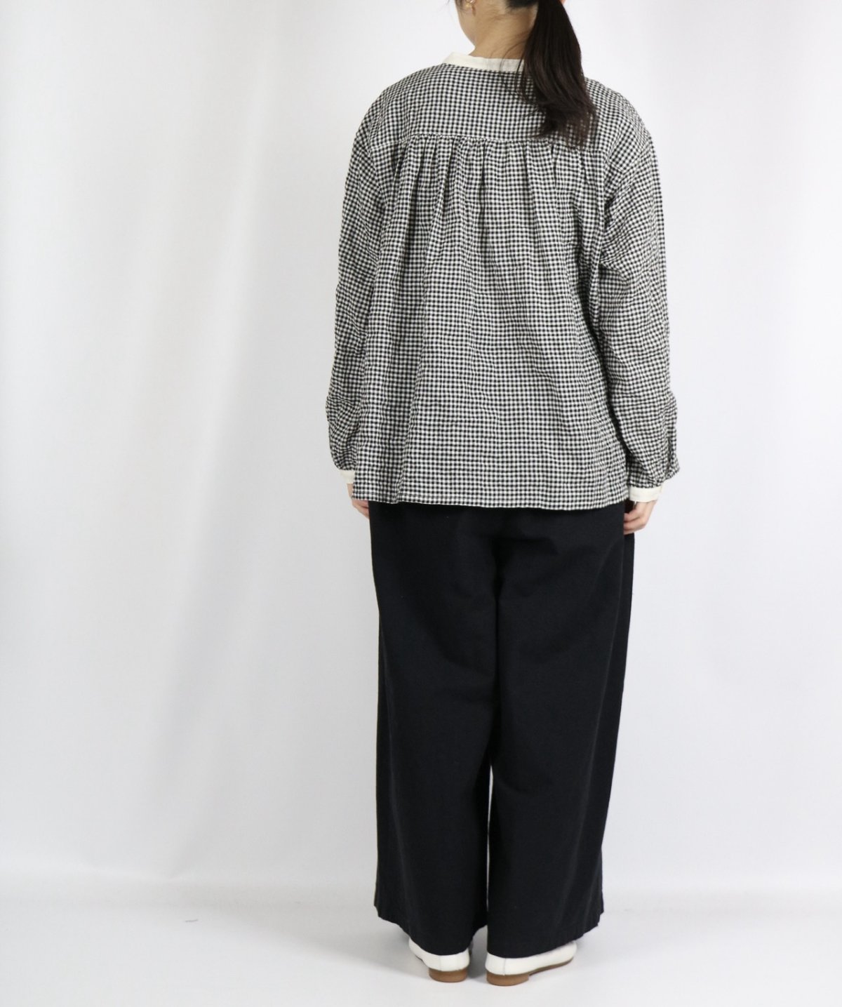 画像16: nachukara ヘリンボーンシャーリング クレリックシャツ 3色 (16)