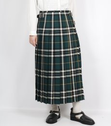 画像37:  O'NEIL OF DUBLIN WORSTED WOOL LOW WAIST PLEATS WRAP SKIRT LENGTH 80cm (WITH PIN) 4色 (37)