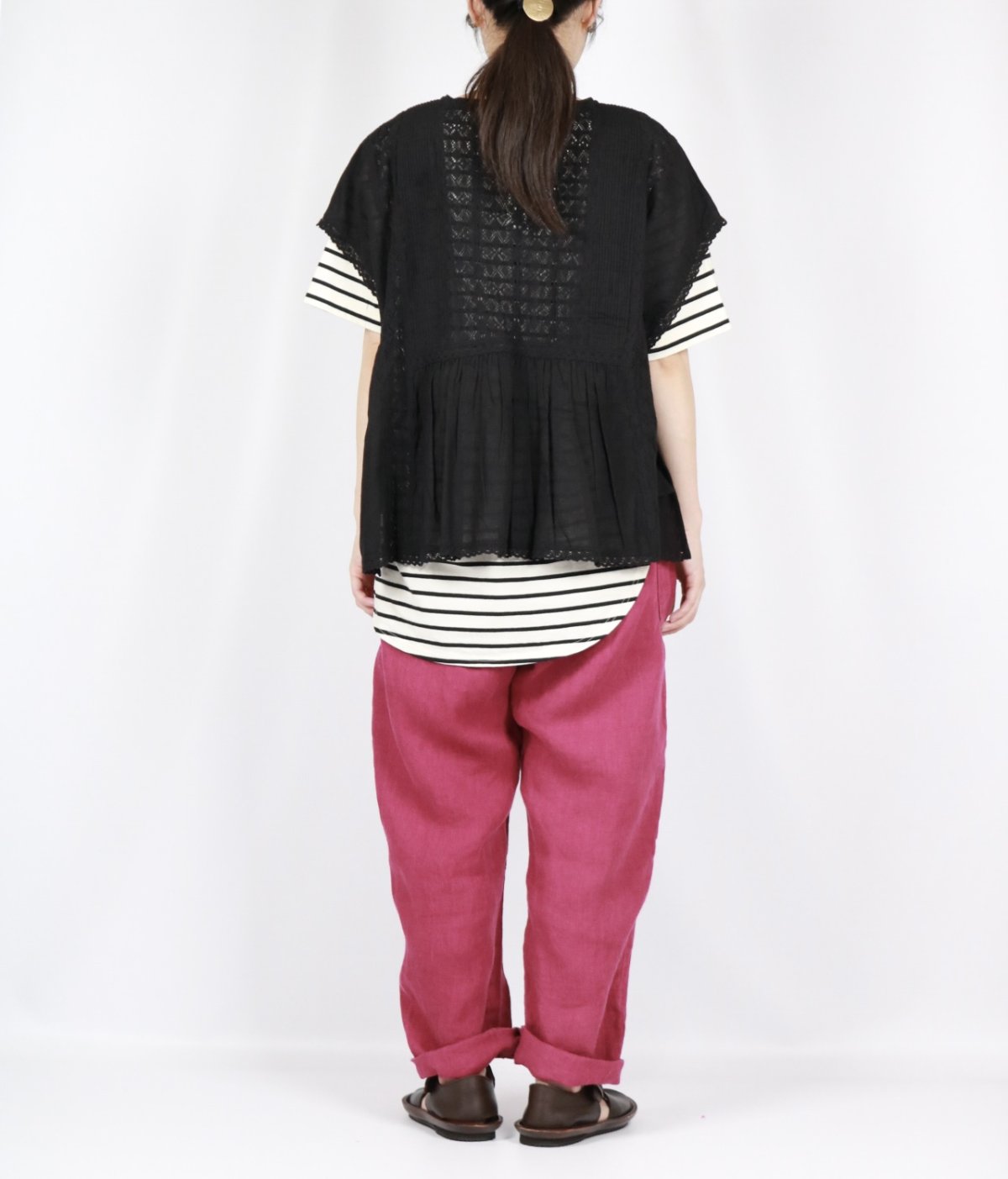 画像30: tumugu: コットンリネン ボイルレースベスト　3色 (30)