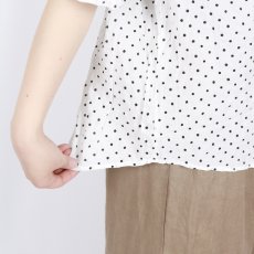 画像11: NARU 80ローンリップルシンプルドット ワイドカラーシャツ 2色 (11)