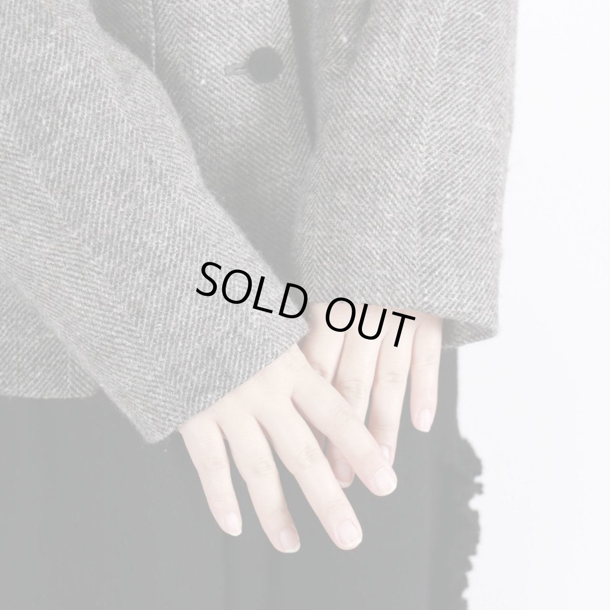 画像10: MAGALI シェットランドウールリネン・フラットカラージャケット／グレイ (10)