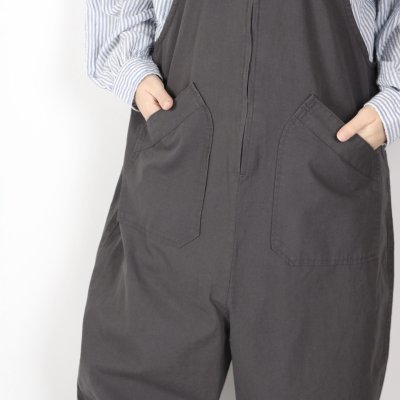 画像2: tumugu　コットンリネンツイルサロペット　 2色