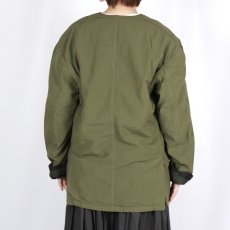 画像32:  Vas-y Lentement 40s ORGANIC POPLIN (OVERDYE) SIDE VENTS V-NECK JACKET 2色2サイズ (32)