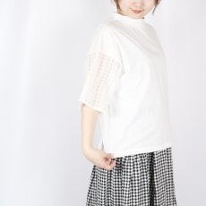 画像2: nachukara ナチュラル天竺袖コンビTシャツ　2色 (2)