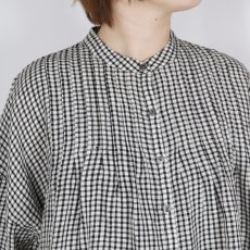 画像8: SOIL  60s LINEN CHECK BANDED COLLAR 3/4SL PINTUCK SHIRT (8)