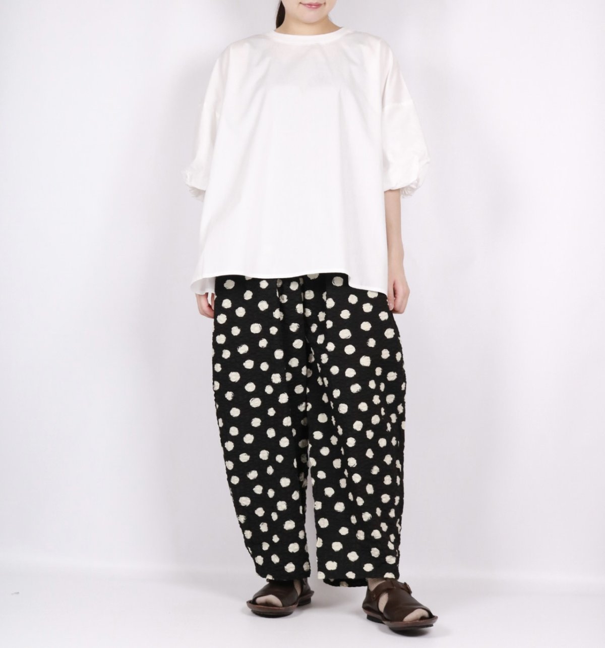 画像23:  NARU エッセンシャルブロード バルーンスリーブシャツ　3色 (23)