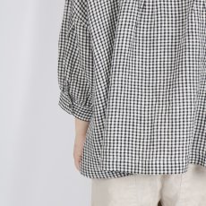 画像10: SOIL  60s LINEN CHECK BANDED COLLAR 3/4SL PINTUCK SHIRT (10)