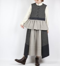 画像9: MAGALI ピンドットツイード・ヴィンテージ・スカートグレー (9)