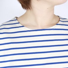 画像23: tumugu スープレコットン ボーダー天竺 裾ラウンド 半袖ロングT 2色 (23)