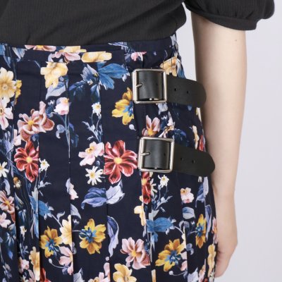 画像1: Oneil of Dublin LIBERTY LOW WAIST PLEATS WRAP SKIRT LENGTH 80cm