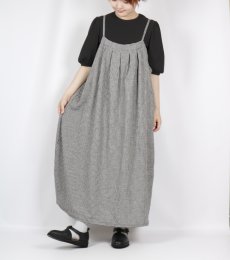 画像2: blue willow コットンリネンタックリボンキャミワンピース (2)