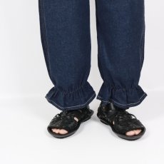 画像8: pot and tea　デニム裾ゴムパンツ 紺 (8)