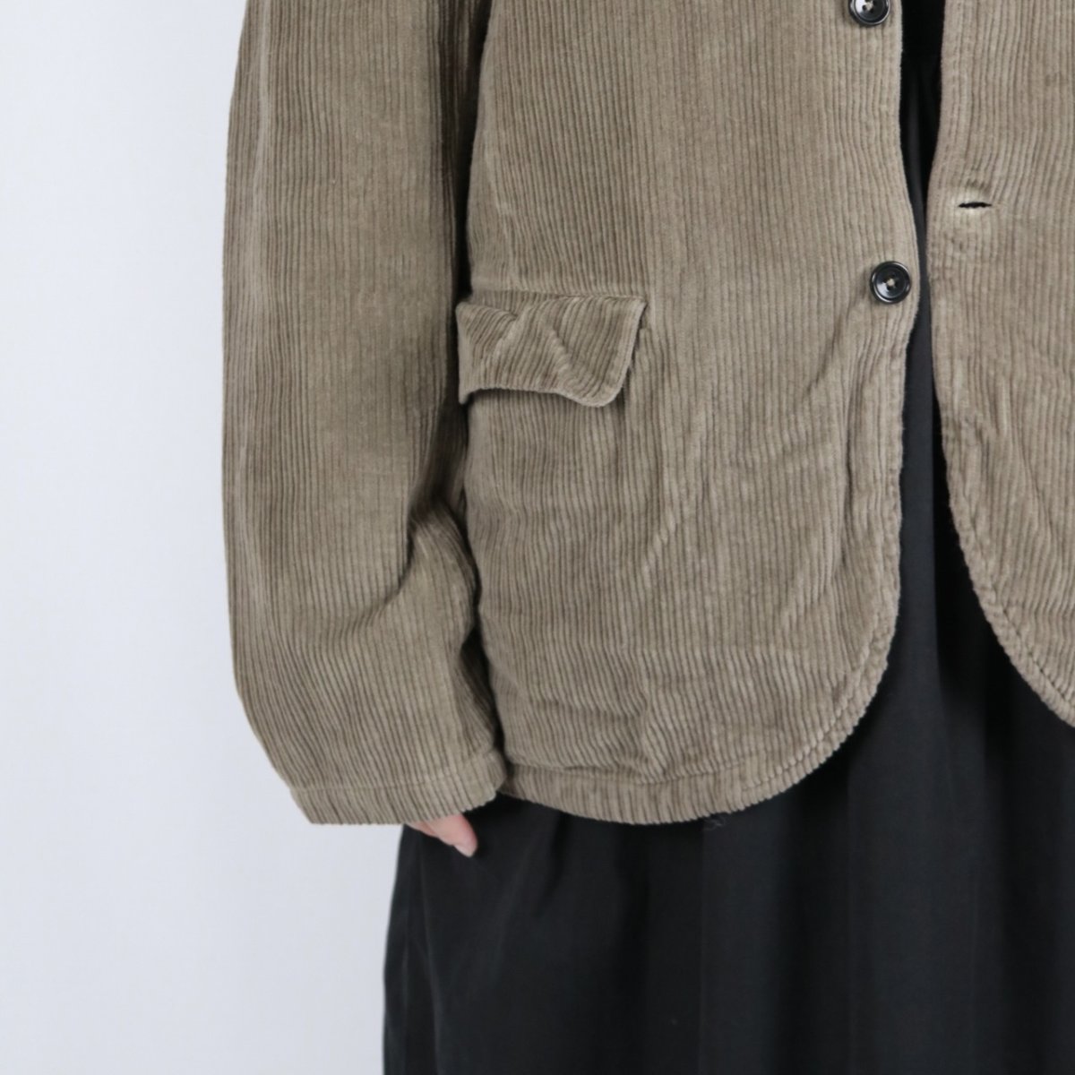 画像22: Vas-y Lentement　WIDE&NARROW WALE CORDUROY(OVERDYE) 60'S ORGANIC CAMBRIC SIDE VENTS NO COLLAR JACKET 2色 (22)