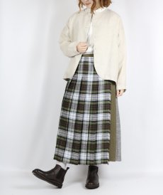 画像9: O'NEIL OF DUBLIN　IRISH LINEN PATCHWORK LOW WAIST PLEATS WRAP SKIRT LENGTH 80cm (WITH PIN)　2色 (9)