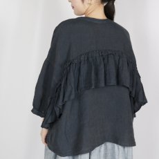 画像14: tumugu: 細番手リネン2wayブラウス 3色 (14)