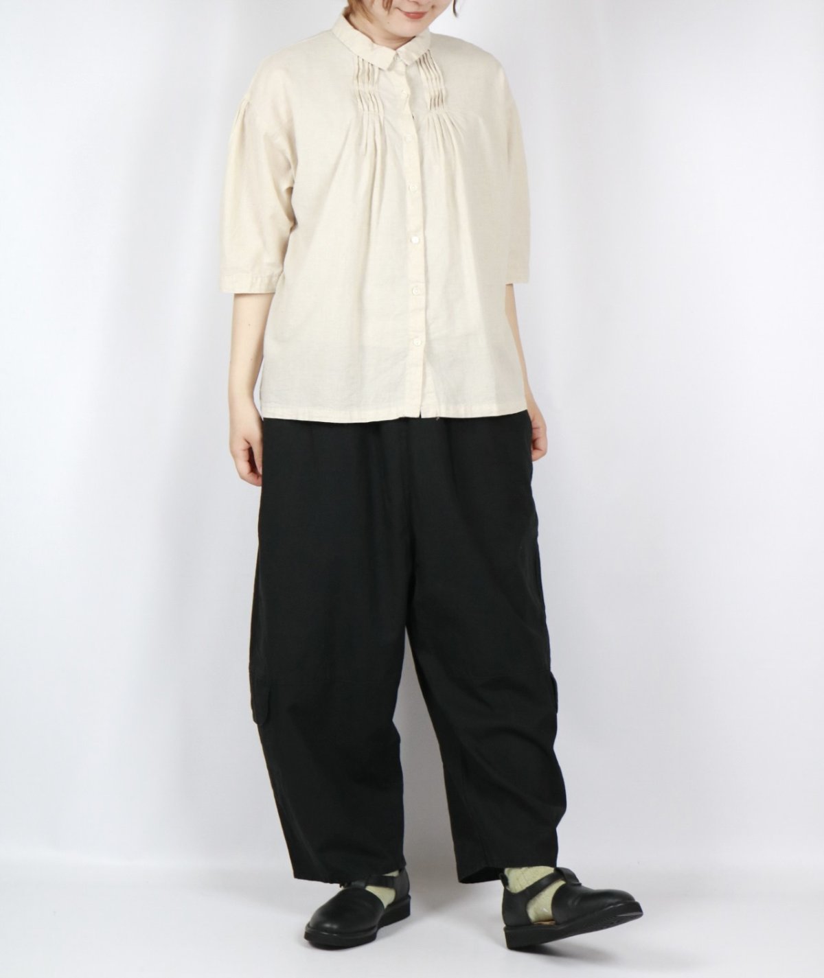 画像6: 20%OFF SALE!  tukuroi 製品染め 綿麻平織 6分袖シャツ 3色 (6)