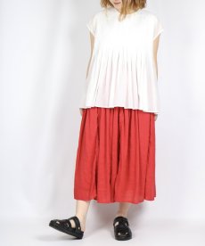 画像6: maison de soil 80s ORGANIC VOILE PLAIN CREW-NECK F/SLEEVE SHIRT WITH INVERTED PLEAT 2色 (6)