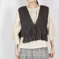 画像15: tumugu;  ハンドスモッキングコットンポプリン2wayベスト 3色 (15)