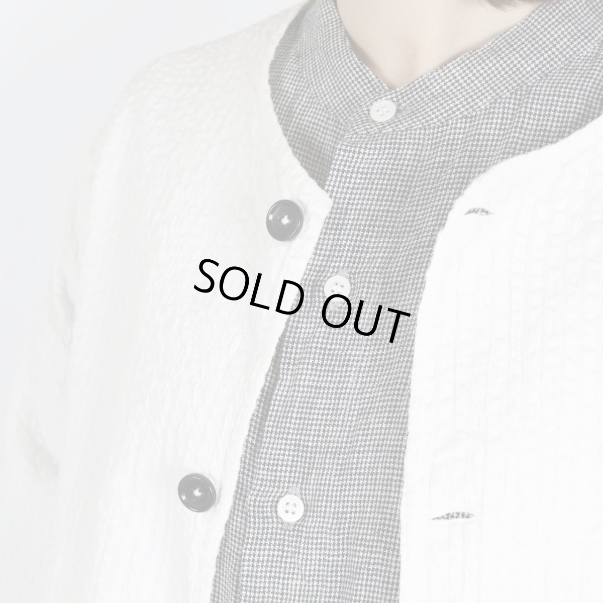 画像24: Vas-y Lentement　SEERSUCKER PLAIN OVERDYE SIDE VENTS NO COLLAR JACKET　2色 (24)