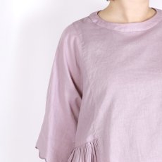 画像5: tumugu:　スカラップ刺繍 コットンリネンボイル 5分袖プルオーバー　3色 (5)