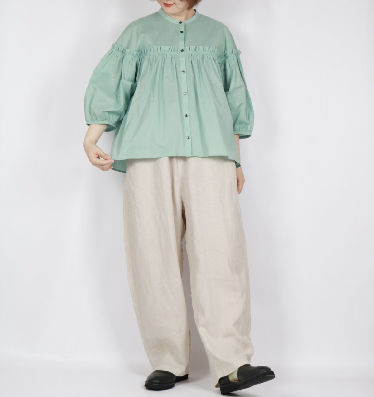 画像5: 20%OFF SALE! LUEUF  ギャザーシャツ 3色 (5)