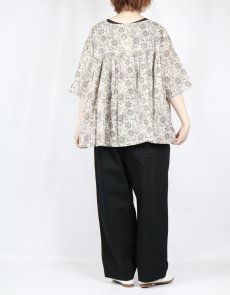 画像7: SOIL  80s VOILE TWO TONE FLOWER PRINT GATHERED SMOCK (7)