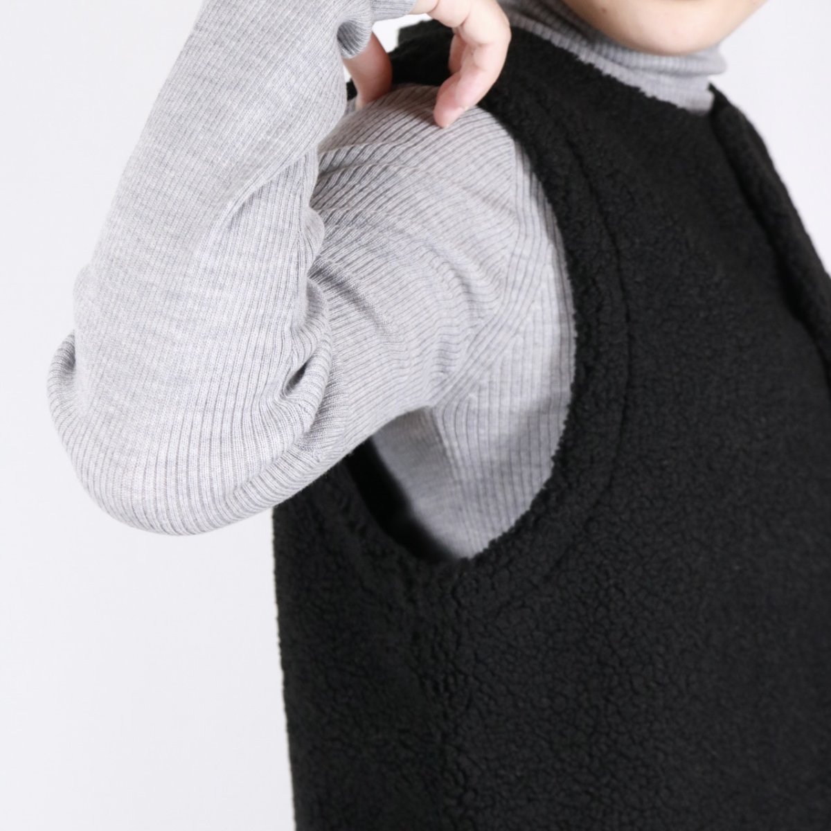 画像24: NARU   もこもこプードルパイル ショートベスト  3色 (24)