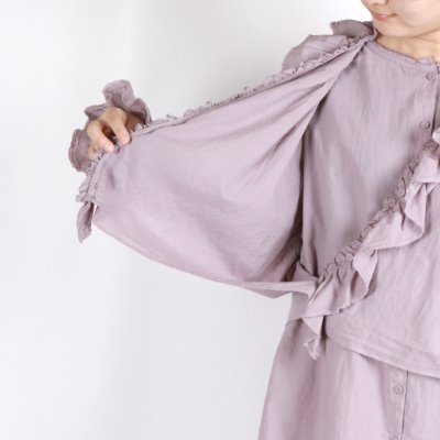 画像3: tumugu ふわふわコットンフリルレイヤードブラウス　LAVENDER